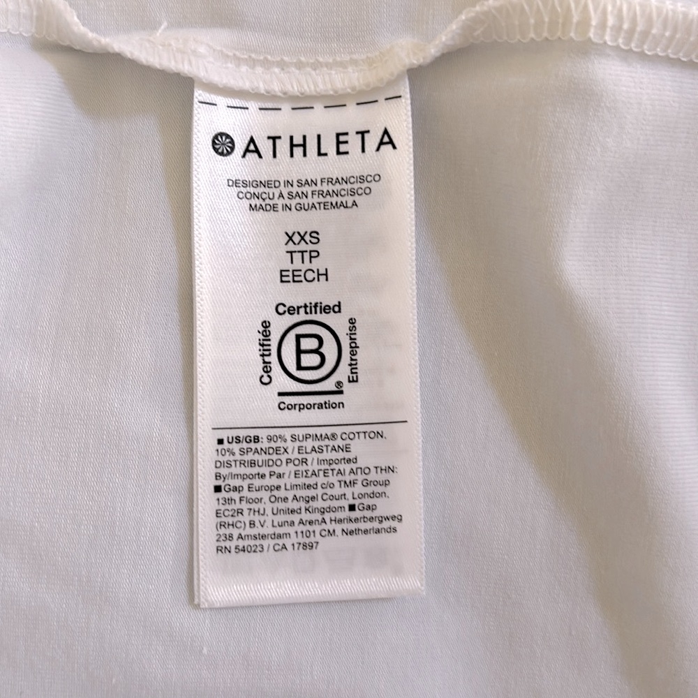 Athleta Essential V-Neck Tee. Bright White. XXS. NWT. - Picture 8 of 8